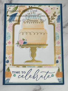 Handmade birthday card featuring flowers from the Wildflower Birthday Suite with white and blueberry bushel colours
