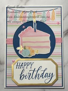 Handmade birthday card featuring flowers from the Wildflower Birthday Suite with white and blueberry bushel colours