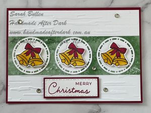 Festive Christmas card featuring Christmas Bells with colourful blends