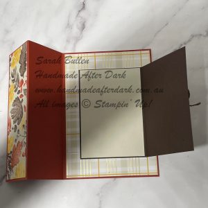 Handmade friendship card using Pop Up Petals suite with Z-fold design in Cajun Craze and Early Espresso colours