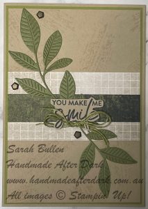 Handmade friendship card with Nature’s Symphony bundle in Crumb Cake and Old Olive colours