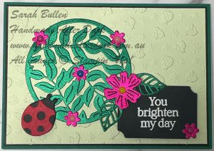 Handmade friendship card featuring Springtime Scenes, heat embossing, and specialty foil paper