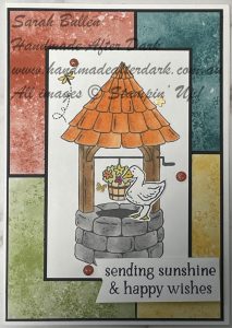 Handmade greeting card featuring colorful stamped images and a cheerful message using the Make A Wish stamp set .