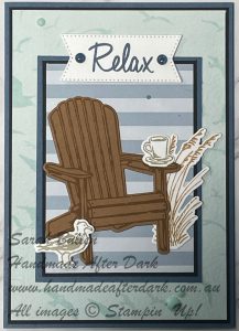 Handmade waterside-themed greeting card with calming colours and natural scene design