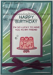Handmade birthday card featuring Words & Wishes bundle in Pretty Peacock